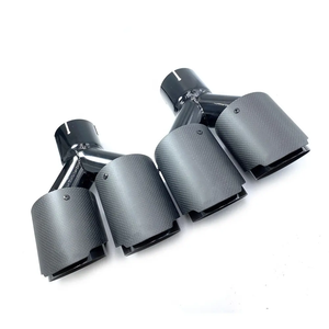 Một cặp phổ kép sợi carbon ống xả cuối ống với thép không gỉ màu đen 63mm IN-89MM ra - Product Image 2