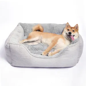 FairyPET Super Soft Comfortable Dog Bed Herringbone Fabric PV Fleece Non-Slip Bottom S-XL Size for Cats and Dogs Wholesale