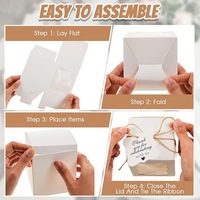 Boîte d'emballage en papier kraft pour bougies d'aromathérapie Boîte cadeau de mariage, anniversaire, bébé, fête Boîte pliante blanche avec fenêtre en carton