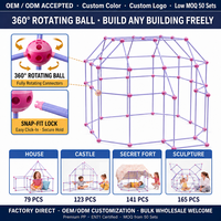 Kit de construction de fort STEM coloré et fantastique, 168 pièces, ensemble de construction éducatif pour filles de 5 à 7 ans