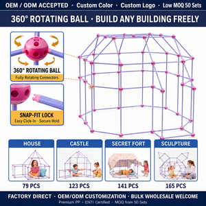 Kit de construction de <span class=keywords><strong>fort</strong></span> STEM coloré et fantastique, 168 pièces, ensemble de construction éducatif pour filles de 5 à 7 ans - Product Image 1