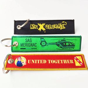 Custom Woven Logo Jet Tag Key <b>Chain</b> Sublimation Fabric Keychain Anime Embroidery Key Tags - Product Image 4