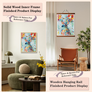 Colorful Deer Diamond Painting Kit With <b>Frame</b> Round Drill Crystal Rhinestone Modern Animal Art DIY Rectangle Print - Product Image 5