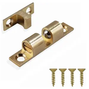 Furniture Door Latch Solid Brass Spring Ball Catch With Free Screws, 1-1/2 And 2 Inch Options