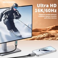 Kabel USB5 C ke C 240W PD 80Gbps 16K dengan Kabel Nilon Terjalin dan Layar LED untuk Kamera