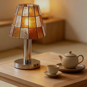 <span class=keywords><strong>Lampe</strong></span> de table <span class=keywords><strong>Tiffany</strong></span> en verre teinté, source de lumière LED, <span class=keywords><strong>lampe</strong></span> de bureau <span class=keywords><strong>Tiffany</strong></span> en mosaïque de verre du milieu du siècle pour chambre à coucher, salon, bureau - Product Image 5