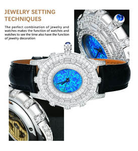 Montres de luxe pour femmes SL1118, montres mécaniques en acier inoxydable avec lunette sertie de diamants, design personnalisé, fabrication de montres pour femmes - Product Image 2