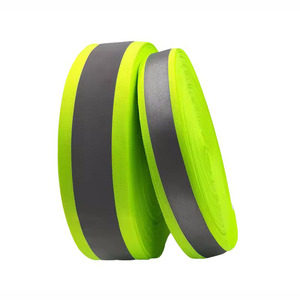 Màu xanh lá cây phản chiếu Polyester Vải băng cao khả năng hiển thị an toàn phản chiếu Webbing Băng - Product Image 2