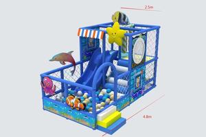 מגרש משחקים לילדים מסחרי מקורה ציוד משחקים ביתי עם בריכה שקופיות - Product Image 3