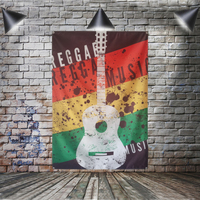 Bandera Decorativa con Diseño de León Rasta, Música Rock Reggae Jamaica, Decoración de Pared para el Hogar, 4 Ojales en las Esquinas, 3x5 Pies