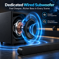 Barre de son TV 3.1 canaux 390W Dolby Atmos avec caisson de basses filaire, EARC et transmission 4K HDR pour l'audio domestique