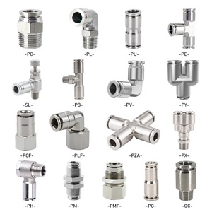 Stainless Steel Pneumatic Hose Fitting for Water Pneumatic Push in Fittings Air Hose <b>Connector</b> Fittings Metal - Product Image 2