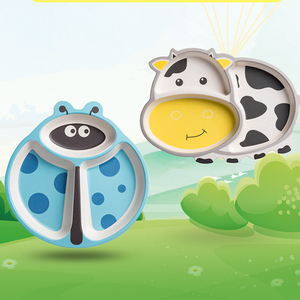 Incassable Assiettes Divisées <span class=keywords><strong>Micro</strong></span>-ondes <span class=keywords><strong>Plateau</strong></span> Allant Au Lave-Vaisselle pour Enfants En Plastique de Paille De Blé De Récipient de Nourriture - Product Image 5