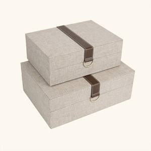 2PCS Caja de cuero Caja de regalo de madera Caja de embalaje de madera con certificado SABER - Product Image 1