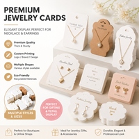 Support de présentation en papier imprimé avec logo personnalisé pour emballage de cartes à bijoux, emballage en carton imprimé pour colliers et boucles d'oreilles