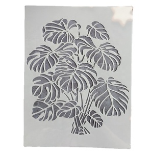 Grand <span class=keywords><strong>pochoir</strong></span> de plantes réutilisable, pochoirs Monstera pour la <span class=keywords><strong>peinture</strong></span> <span class=keywords><strong>sur</strong></span> bois, toile, papier, <span class=keywords><strong>tissu</strong></span>, mur, meubles, modèle DIY - Product Image 1