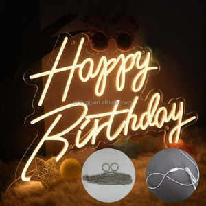 US Warehouse Fast Shipping 5v USB Powered Happy Birthday Neon Signature <b>Letter</b> Home Party Background Decoration Neon <b>Light</b> - Product Image 6