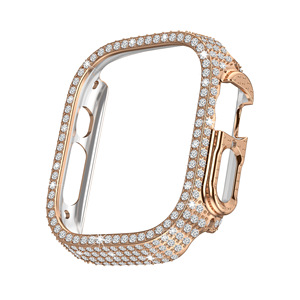 Custodie per orologi Smart con diamanti di lusso per <span class=keywords><strong>apple</strong></span> <span class=keywords><strong>Watch</strong></span> case oro rosa 38mm 40mm 44mm 45mm 49mm - Product Image 3