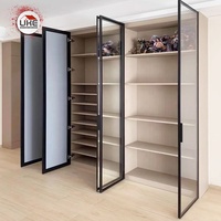 Miroir cadre en aluminium pour salle de bain armoire de rangement porte LED miroirs intelligents profils de meubles personnalisables