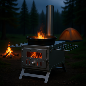 Estufa de Leña Portátil de 80 Pulgadas, Acero Inoxidable, Caja de Fuego de 700 Pulgadas, Estufa para Cocinar, Calentar y Acampar al Aire Libre - Product Image 2