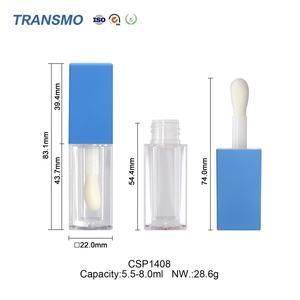 Tubes de brillant à lèvres à grande brosse, très demandés, 5,5-8,0 ml, en plastique transparent, avec logo personnalisé et capuchon à vis, contenants cosmétiques vides - Product Image 2