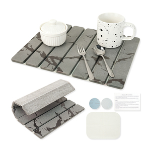 <span class=keywords><strong>Tapis</strong></span> <span class=keywords><strong>de</strong></span> <span class=keywords><strong>bain</strong></span> en diatomite pliable, écologique, durable, antidérapant, moderne, grand, super absorbant, 40*60 cm, pour la cuisine - Product Image 3