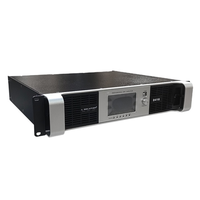 D Series D418 DSP Professional Power Amplifier 4-Channel Audio Sound AMP with Line Array Subwoofer Metal Shell