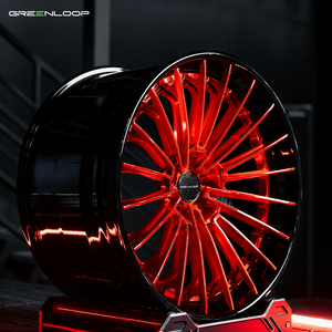 Ruedas GREENLOOP Rojas Brillantes Forjadas en 2 Piezas para Autos y Camionetas, 20 y 22 Pulgadas, 5x114.3, 5x112, 5x130 para BMW, RR, Benz - Product Image 3