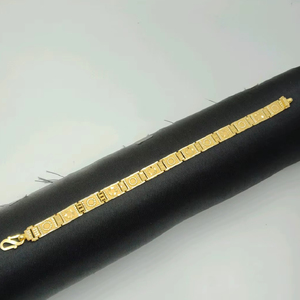 Bracelet en or 22 carats de qualité supérieure avec un motif géométrique détaillé pour hommes et femmes, accessoire de mode élégant - Product Image 3