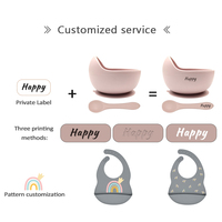 RTS Silicone Bol Avec Cuillère Étanche Bavoir Silicone Bebe Ventouse Bol De Qualité Alimentaire Babero Split Plate