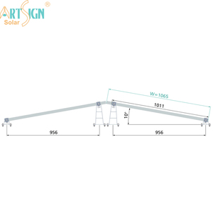 Signe d'art Système de montage solaire pour toit plat Structure de panneau solaire East West 10 Toit solaire Support de montage PV - Product Image 3