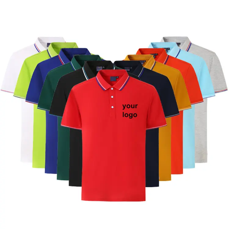 고품질 200Gsm 자수 주문 골프 단색 폴로 셔츠 불pique 폴로 간결 소매 남자 폴로 셔츠
