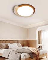Plafonnier LED moderne nordique Wabi-sabi pour chambre à coucher, en bois de travertin naturel, rond, art, décoration d'hôtel, plafonnier Virello
