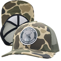 Gorras Trucker de Malla OEM de 6 Paneles con Camuflaje, Gorras Richardson 112 con Cierre a Presión, Diseños Personalizados con Bordado Profesional e Impresión de Logotipo