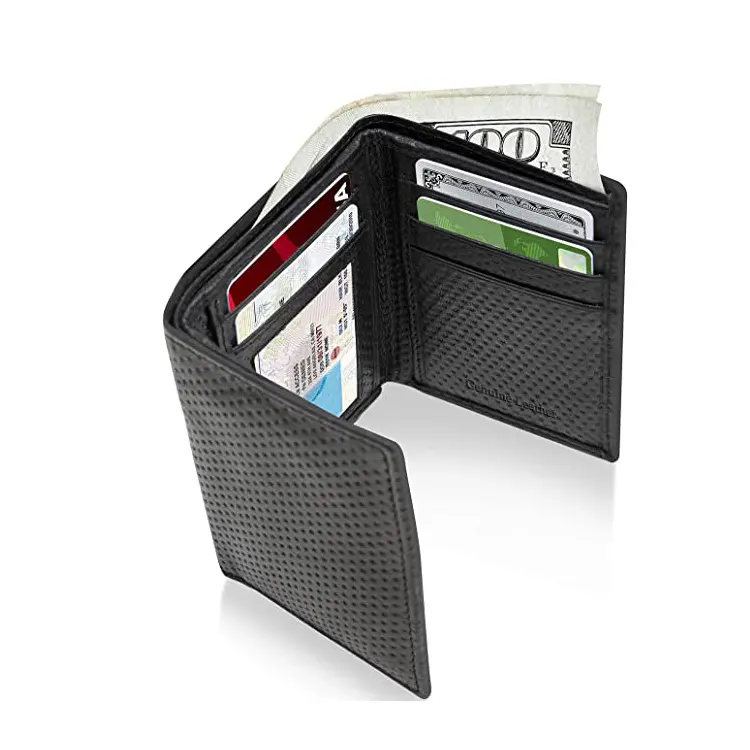 Black Bifold Male Wallet New Brand Genuine Leather Men's Long Wallet with Coin Pocket Casual Card Holders Porte Feuille
