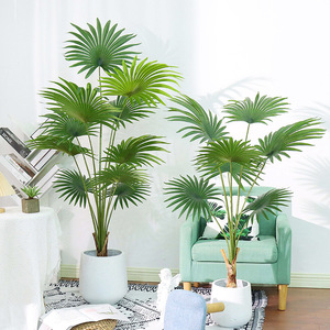 Grand éventail tropical simulation de palmier <span class=keywords><strong>plante</strong></span> verte arbre en pot en gros plancher <span class=keywords><strong>intérieur</strong></span> <span class=keywords><strong>plante</strong></span> aménagement paysager faux bonsaï ornements - Product Image 5