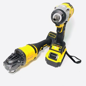 Set of 2pcs <b>Power</b> <b>Tools</b> Rechargeable Lithium Brushless Angle Cordless Wrench Combination <b>Tool</b> Set Yellow A01 - Product Image 4