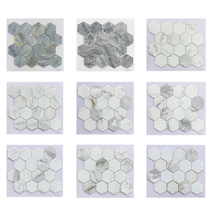 Spedizione Rapida, Piastrelle a Mosaico Europee Antiscivolo, Mosaico Artistico in Pietra Bianca, Piastrelle in Vetro per Pareti e Piscine - Product Image 1