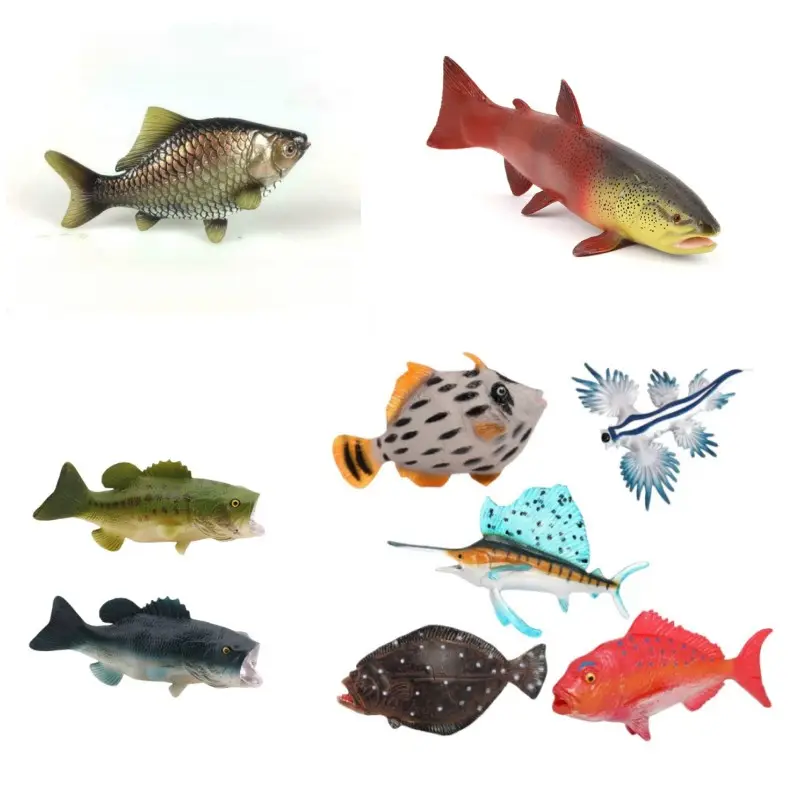 Jouet cognitif carpe Animal Figure simulé mer Animal marin solide modèle poisson plat voilier rouge soie poisson écorché poisson PVC