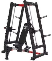 Équipement de fitness commercial REYK : Machine Smith multifonctionnelle à double système pour presse d'épaules, banc incliné et exercices abdominaux