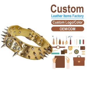 Heavy Duty Riveted Dog <b>Collar</b> with Crocodile Texture Extra Wide Padded Dog Neck Guard for Large Breeds Custom Logo - Product Image 1