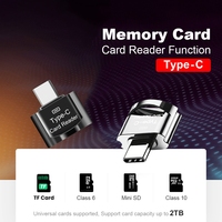 Adaptador OTG Mini USB Tipo-C con Logotipo Personalizado, Lector de Tarjetas de Memoria SD y TF, Aleación de Zinc para Teléfono Móvil, Mac, Laptop, Smartphone Samsung