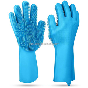 Gants de nettoyage en silicone de qualité alimentaire avec logo personnalisé, gants multifonctionnels en silicone pour la vaisselle, pour la cuisine et la maison - Product Image 1