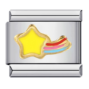 Charm Modulari Italiani Smaltati a Forma di Stella, Luna, Ombrello, Chitarra, Cuore, Glitter e Stella da 9mm per Bracciale <span class=keywords><strong>Nomination</strong></span> - Product Image 2