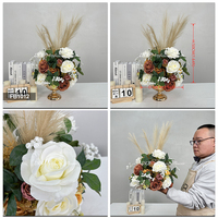 Nouveaux centres de table en boule de fleurs pour mariage, prix d'usine, vente en gros, centres de table en boule de fleurs en soie pour la décoration de mariage