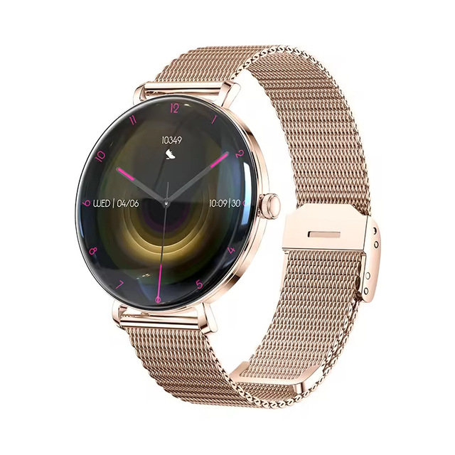 AMOLED Alloy Smart Watch Ladies Call Heart Rate Blood Oxygen Sleep Tracker 4-Day Battery Waterproof Sports Fitness Tracker