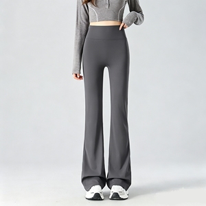 Pantalones de yoga acampanados de cintura alta para mujer, leggings con control de abdomen y tacto suave, con bolsillo trasero para entrenamiento y uso casual. - Product Image 6