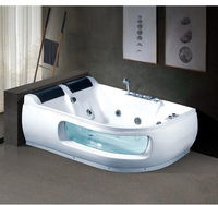 Meilleure baignoire à remous autoportante en acrylique pour adultes, 12 jets, design moderne, usage hôtelier, couleur noire, capacité 2-3 personnes, 60 gallons+