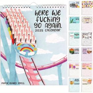Nuovo Arrivo Calendario 2025 per <span class=keywords><strong>Donne</strong></span> Stanche: Planner Mensile da Parete 'Fu-ck IT'. - Product Image 4