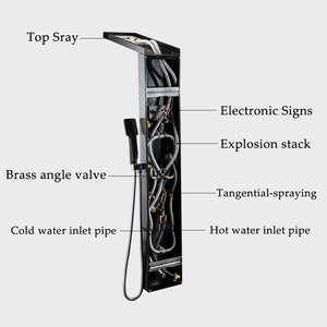 Robinet de douche thermostatique carré <span class=keywords><strong>Bluesea</strong></span> en acier inoxydable brossé avec barre coulissante et pommeau de douche pluie, en céramique, en promotion - Product Image 4